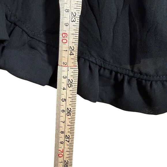 Jaipur Black Sheer Ruffle Tie-Front Blouse | Romantic Goth Boho Top | Size XL - Picture 10 of 13